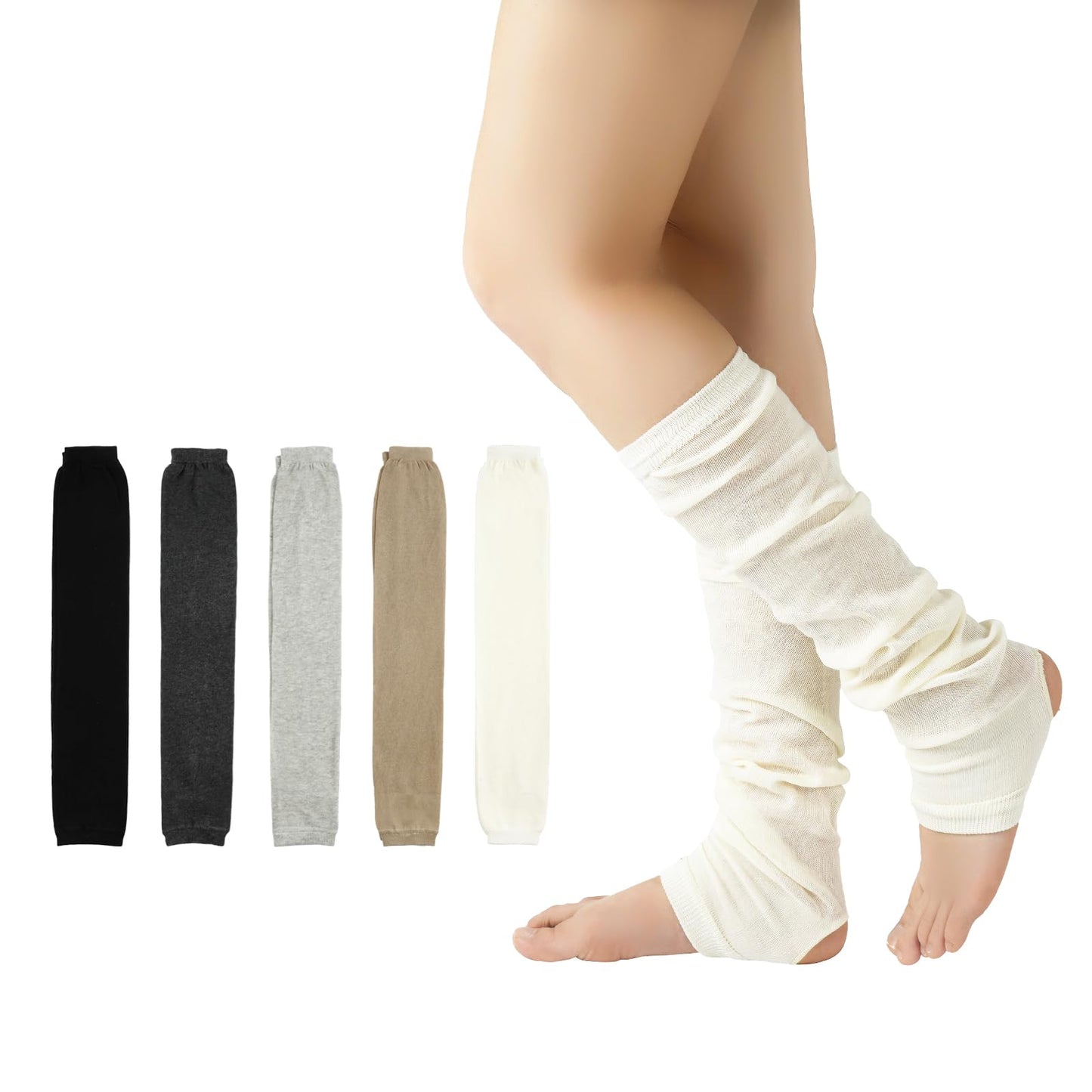 [DAMILY] レッグウォーマー 春夏秋 足首ウォーマー レディース靴下 綿 薄手 締め付けず 冷えとり ヨガソックス 冷房対策 ５足セット