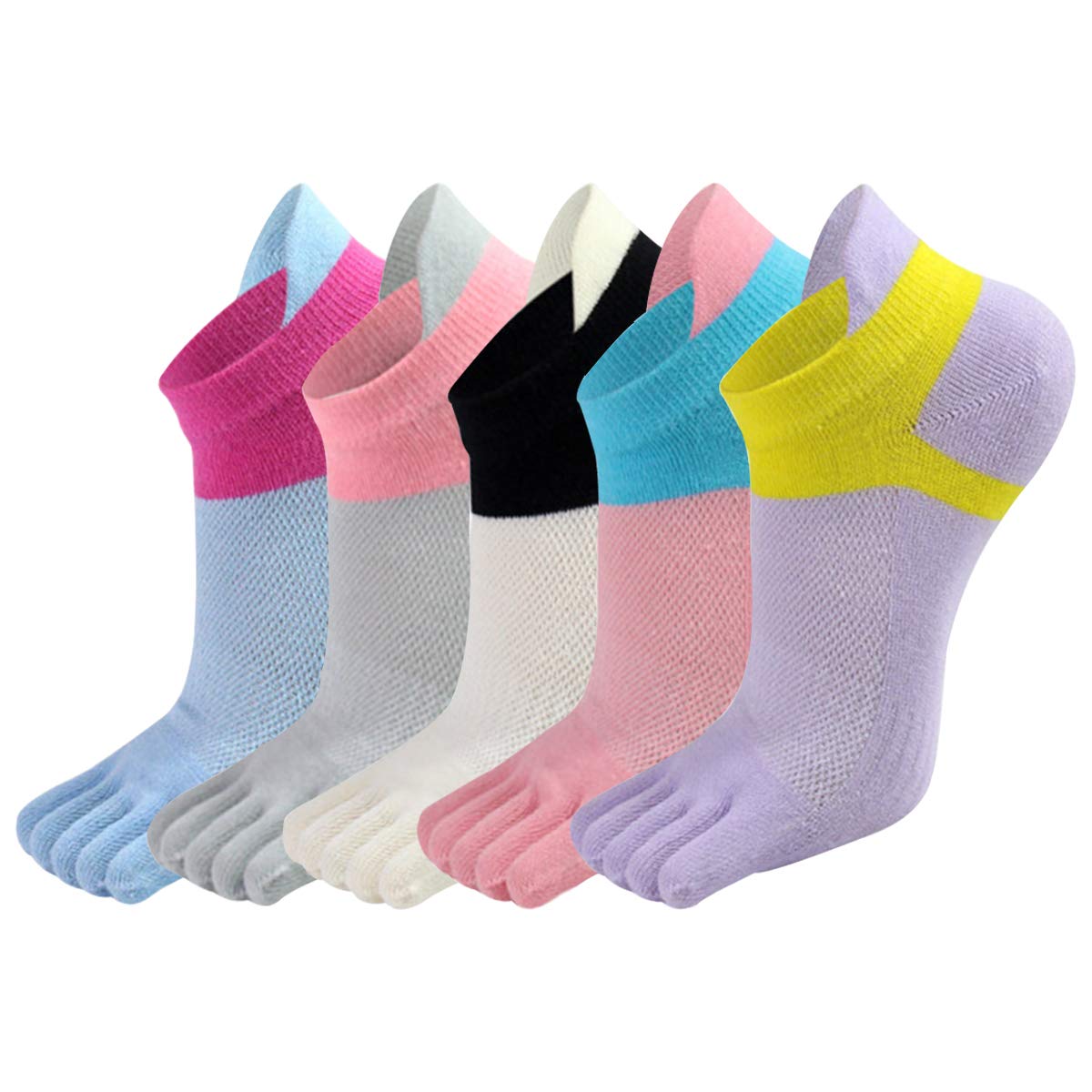 [DAMILY] 五本指ソックス レディース 夏 靴下 5本指 ランニングソックス 女性 スニーカーソックス くるぶし靴下 スポーツ用 くつした 綿 カジュアル 夏用くつ下 滑り止め 蒸れない 保温 春夏秋冬 5本指ソックス５足セット