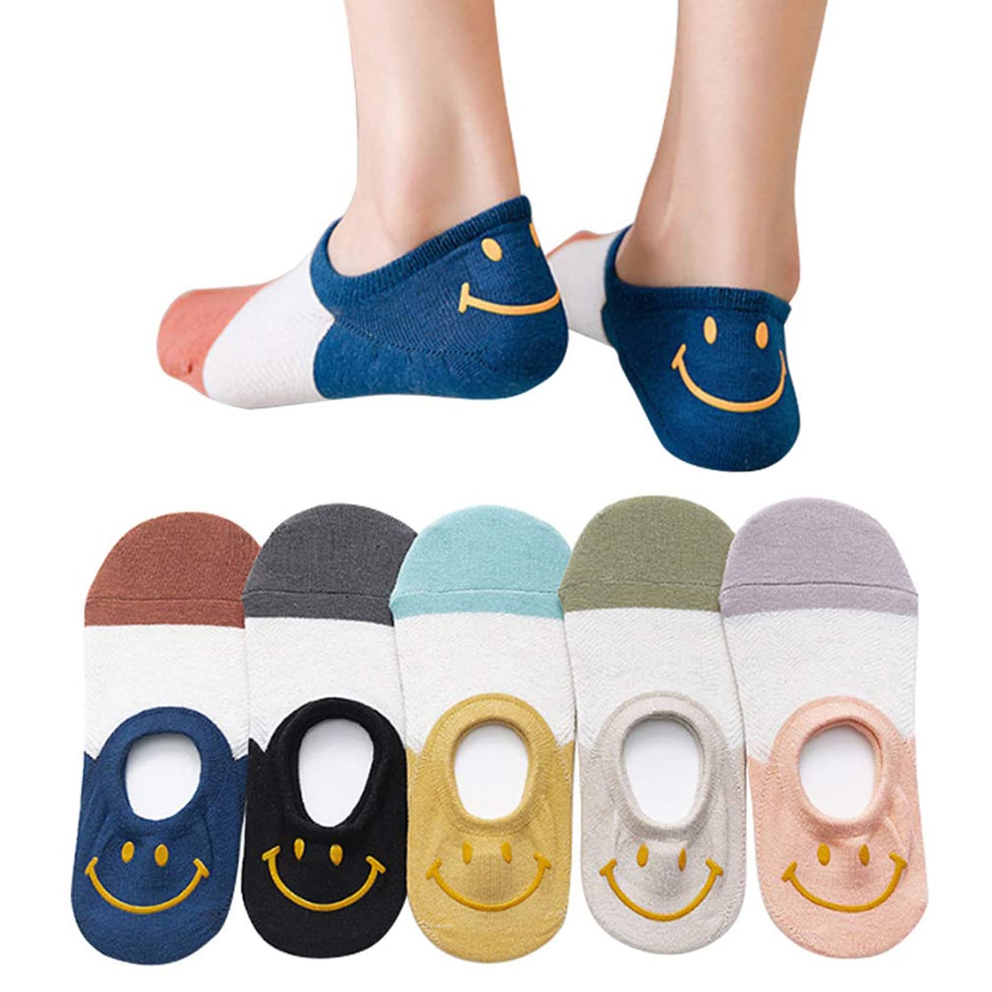 [DAMILY] 靴下 レディース くるぶしソックス 夏 フットカバー 靴下 女性用 脱げない 綿 蒸れない くつ下 ショートソックス 薄手 スニーカー靴下 22-24.5cm (4825カラー1)