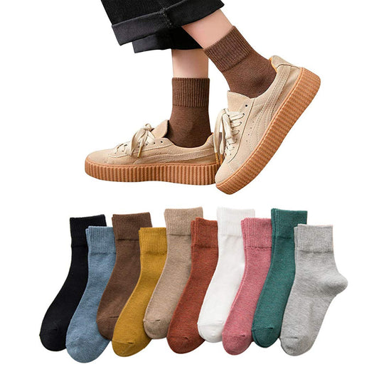 [DAMILY] 靴下 レディース ソックス 春夏 綿 おしゃれ 10足セット くつした レディース カラフルソックス クルー丈 無地 靴下 蒸れない 保温 女性靴下 秋冬くつ下 暖かい 室内 スーポツ シンプル カジュアル 22-25cm 人気なギフト