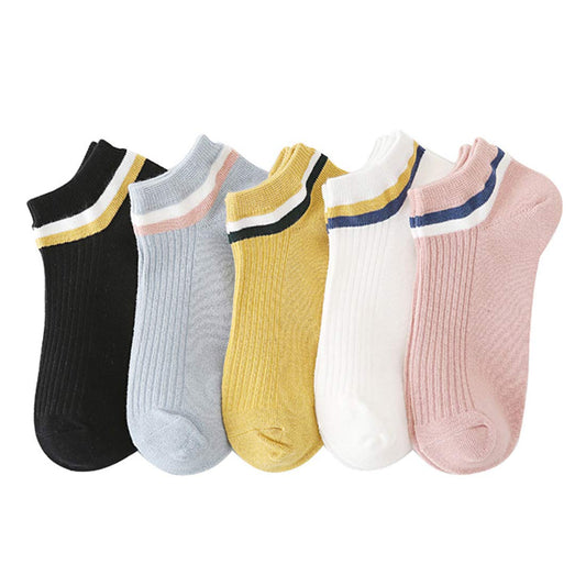 [DAMILY] 靴下 レディース コットンソックス かわいい 5足/10足セット 綿 くつした レディース おしゃれ 春夏 女性靴下 短い くつ下 蒸れない 脱げない スニーカー ショートソックス 室内 スーポツ 22-25cm