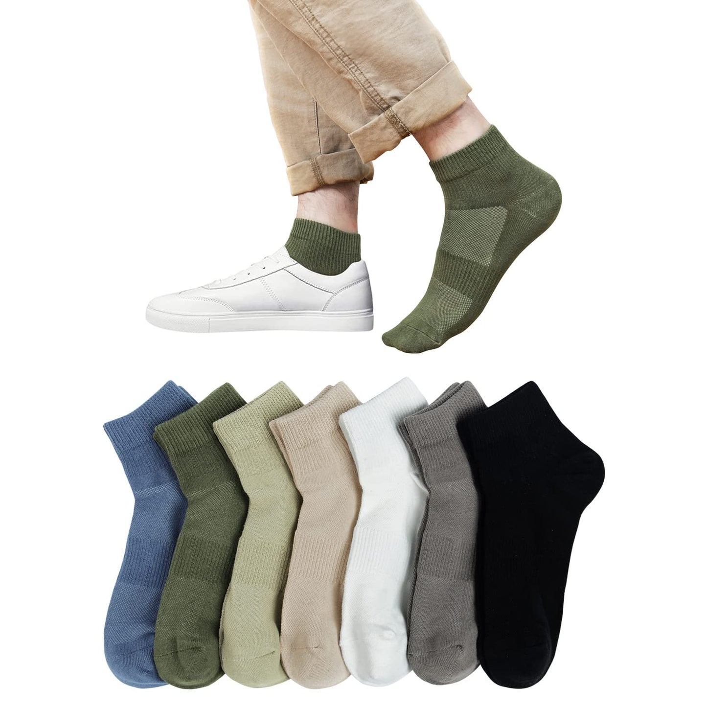 [DAMILY] 靴下 メンズ 25-27cm 夏 くるぶし スポーツソックス メッシュ 薄手 夏用くつした 綿 ショートソックス 脱げない カジュアル アンクルソックス ビジネス靴下 男性 7足セット 紳士靴下 蒸れない くつ下 敬老の日 通気性