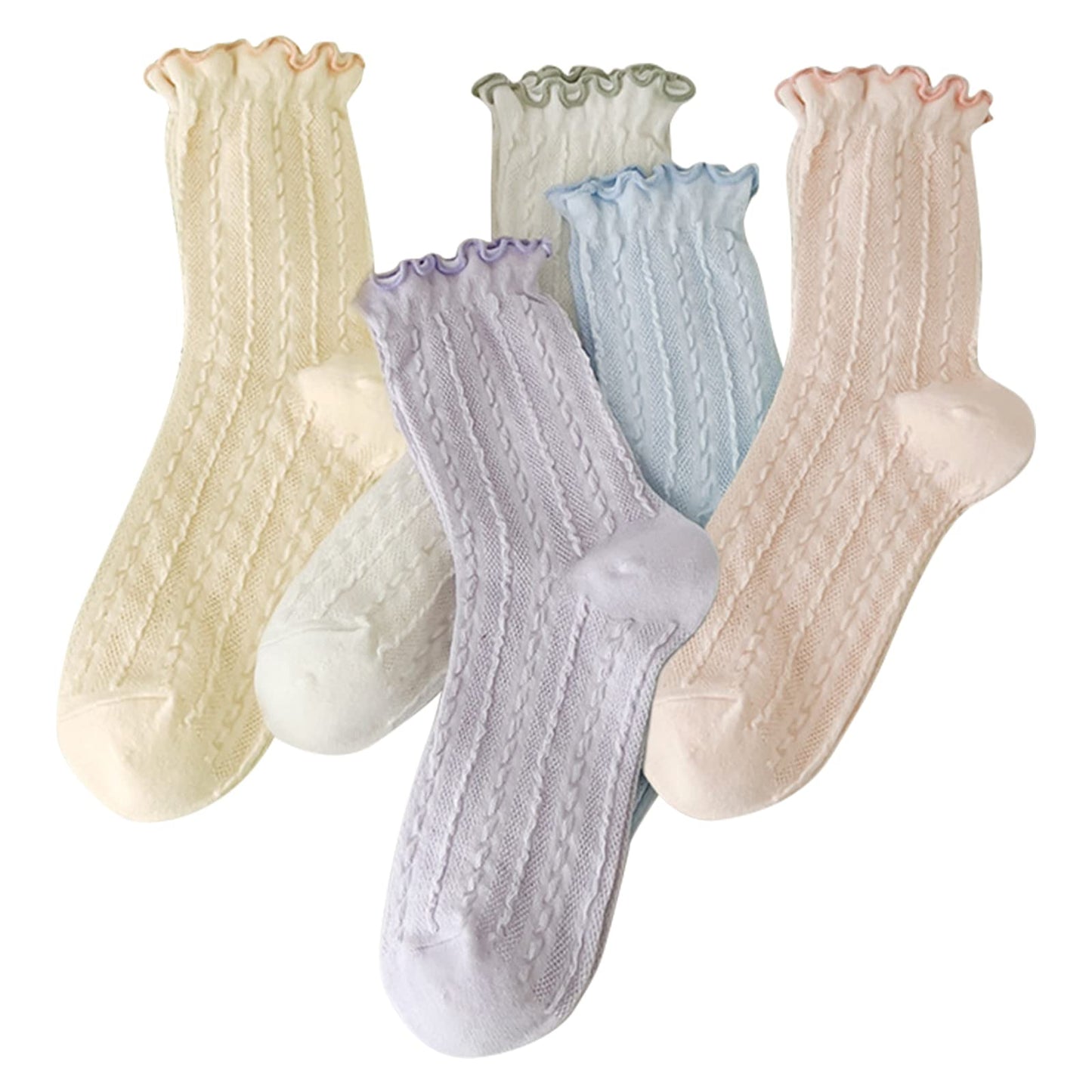 [DAMILY] 靴下 レディース 春夏 クルーソックス かわいい 女性用靴下 おしゃれ 通気 夏用くつした 薄手 婦人靴下 綿 カジュアルソックス メッシュ 通勤通学 くつ下 ゆったり 22-25㎝ 人気ギフト